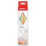 Kores Grafitos Style Pastel - grafitová tužka s pryží - HB, 6 ks pastelové, HB (číslo 2), 6 ks