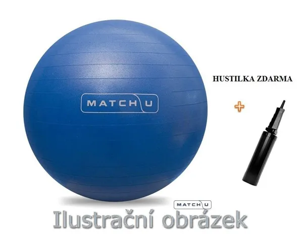 Míč rehabilitační ABS Match-U + hustilka, stříbrný, průměr 70-75 cm