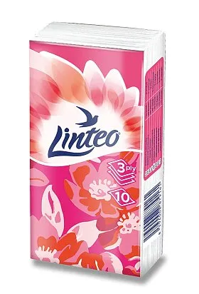 Linteo - papírové kapesníky - 3vrstvé, 10x10 ks
