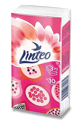 Linteo - papírové kapesníky - 3vrstvé, 10x10 ks