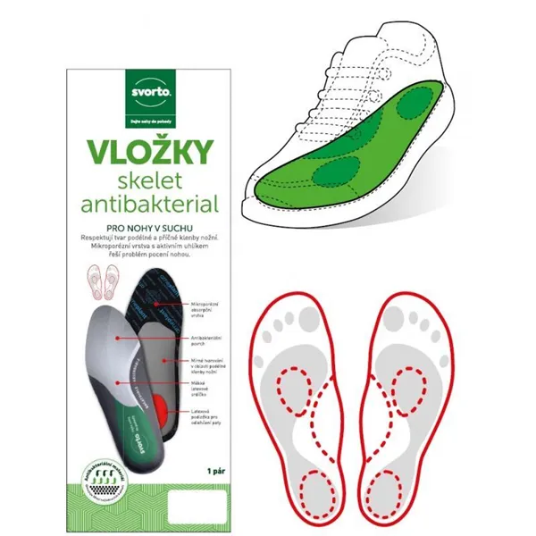 Vložky skelet antibakterial vel. 43