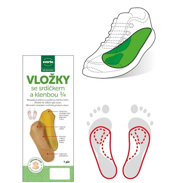 Vložky se srdíčkem a klenbou 3/4 vel. 41/42
