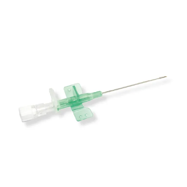 Kanyla bezpečnostní, Polycan Safety, s křidélky, bez portu, zelená, 32mm (18G)