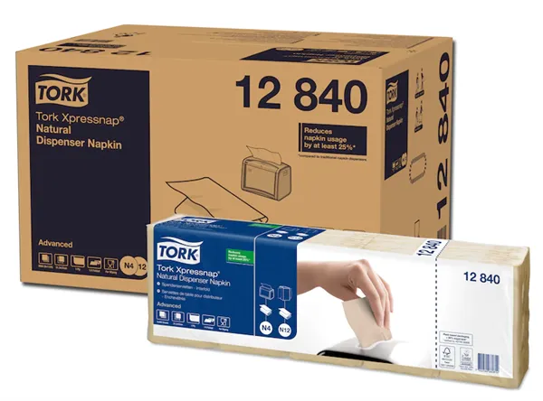 Ubrousky do zásobníku Tork Xpressnap Natural recyklované N4