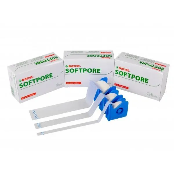 Fixační náplast z netkaného textilu Softpore, 2,5 cm x 9,15 m