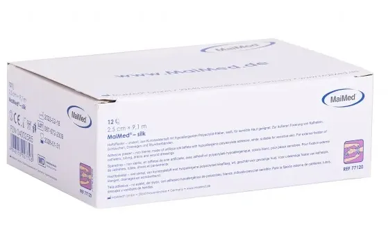 Pevná fixační náplast z umělého hedvábí Silk 5cm x 9,1m 