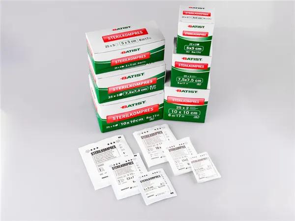 Sterilkompres 7,5 x 7,5 cm, 8 vrstev, (120 x 20 ks), gázový sterilní 