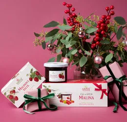 Grešík Dárková kazeta Čaj & Džem Malina 220g