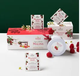 Grešík Dárková kazeta Čaj & Džem Malina 220g