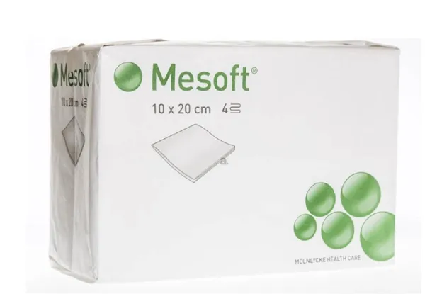 Mesoft, komprese z netkaného materiálu, 10 x 20 cm