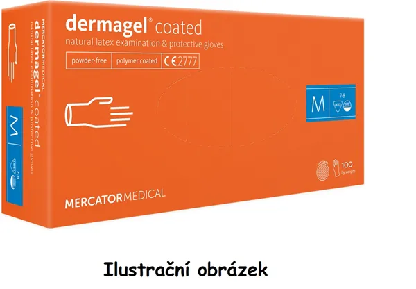 Dermagel vyšetřovací latexové rukavice bez pudru ve.S