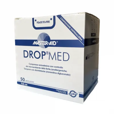 Náplast antiseptická DROP MED, 7 x 5 cm/50ks s polštářkem