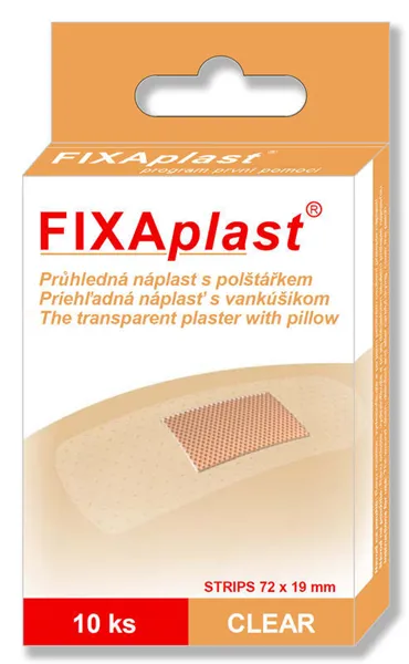 Náplast Fixaplast Clear strip, průhledná, 10 ks