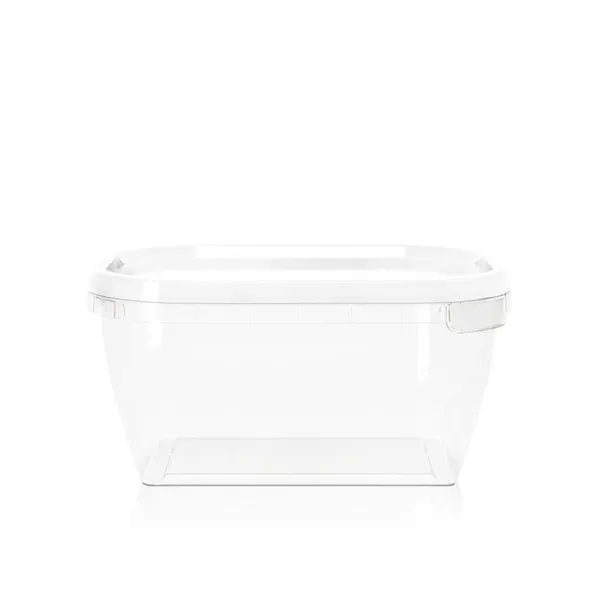 Obdélníkový kelímek s víčkem, transparentní, 1250 ml