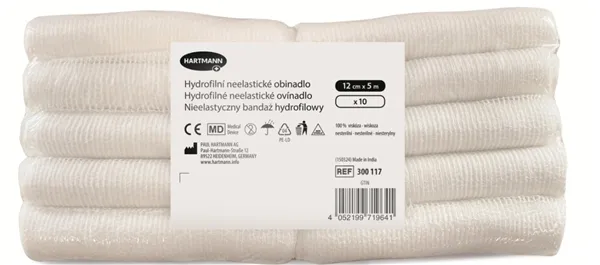 Obinadlo hydrofilní, fixační, nesterilní, 12 cm x 5 m, 10 ks