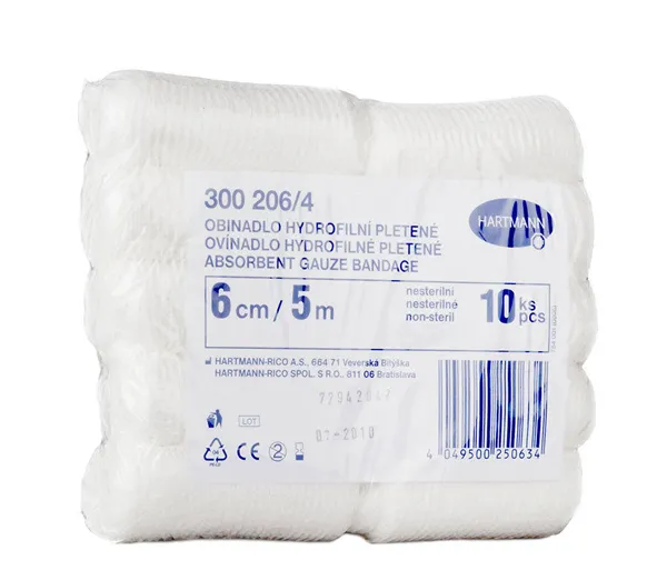 Obinadlo hydrofilní, nesterilní, 6 cm x 5 m, ( 10 ks)