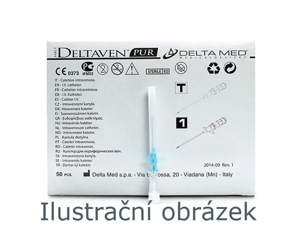 Intravenózní kanyla, s portem, G24, žlutá, Neo Delta Ven 2
