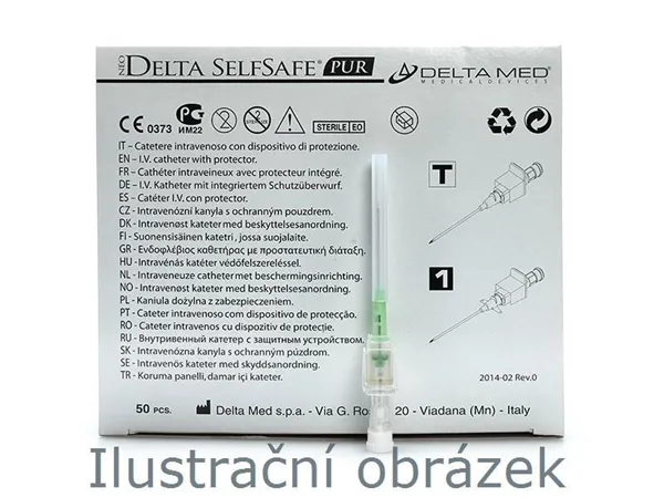 Intravenózní kanyla, bez křídel, (přímá), G22, modrá, Neo Delta Ven T