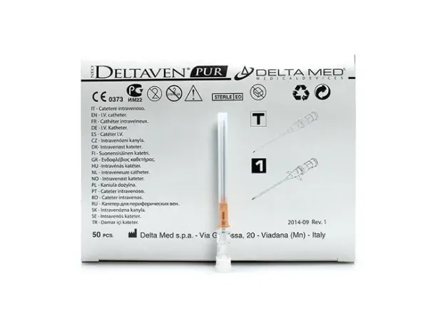 Intravenózní kanyla, bez křídel, (přímá), G14, oranžová, Neo Delta Ven T, doprodej