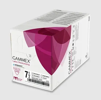 Rukavice operační,NESTERILNÍ bepudrové GAMMEX Latex Moisturizing, vel. 8,5
