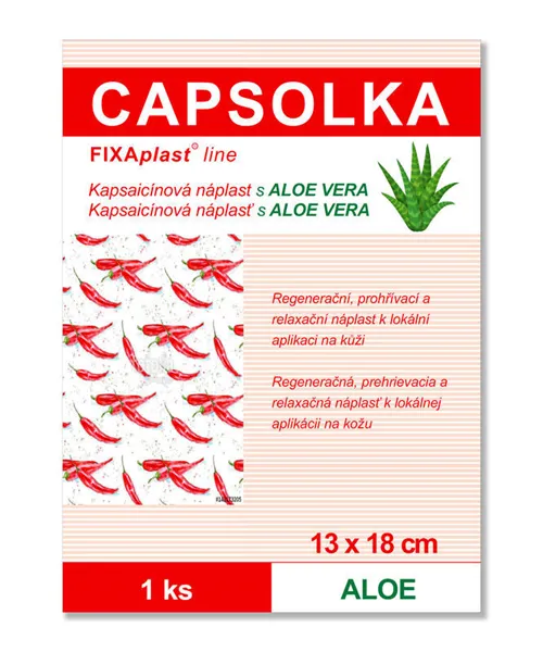 Capsolka - kapsaicínová náplast s Aloe vera 13 cm x 18 cm