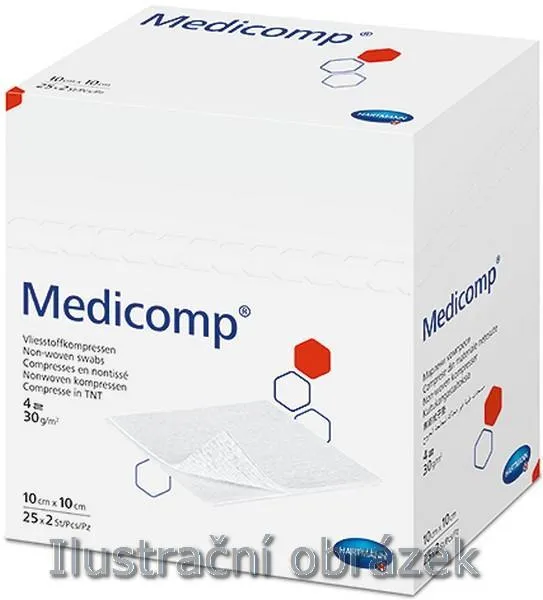 Medicomp, sterilní komprese, 7,5 x 7,5 cm, ( 50 ks)