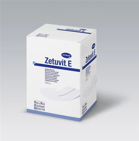 Zetuvit E, nesterilní, savé komprese, 10 x 10 cm, ( 50 ks)