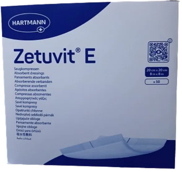 Zetuvit E 20 x 25 cm, nesterilní, savé komprese, netkaný tex.,50 ks