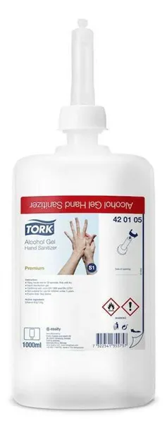 Dezinfekční gelový prostředek Tork Premium Alcohol S1, 1 l