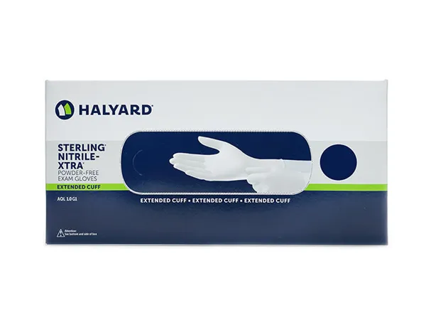 Rukavice Nitril Sterling, prodloužené, bílé, S, bezprašné