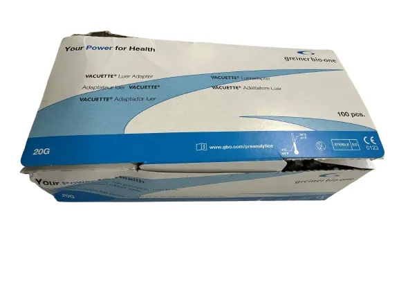 Luer adaptér ke zkumavkám Vucuette. Poškozený obal.