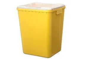Kontejner na jehly a kontaminovaný odpad 50 l, žlutý/bílý, hranatý