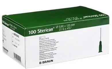 Injekční jehla Sterican neur. 21G x 4 3/4" 0,80 x 120 mm zelená, 100 ks