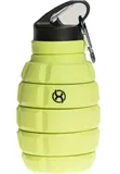 BrainMax Grenade bottle, skládací silikonová lahev na vodu, zelená, 580 ml