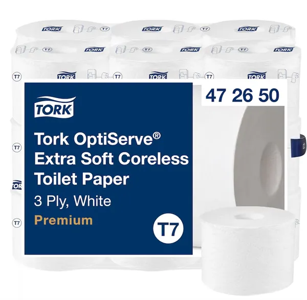 Toaletní papír extra jemný bezdutinkový, 3 vrst., Tork OptiServe, T7