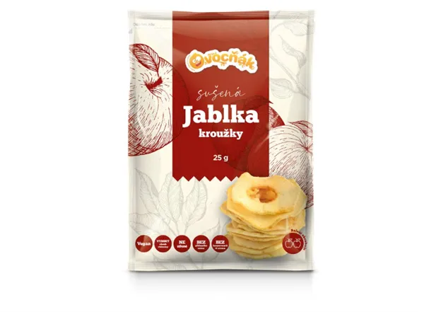 Sušené jablečné kroužky 25g
