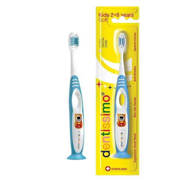 DENTISSIMO zubní kartáček Kids Brush Soft 2-6 let - modrý