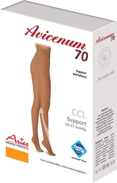 Punčochové kalhoty, L, sahara, malý klínek, Avicenum PHLEBO 70