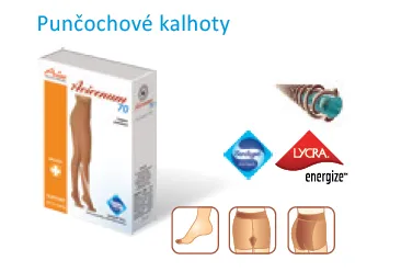 Punčochové kalhoty, XL, černé, malý klínek, Avicenum PHLEBO 70