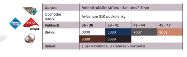 Podkolenky vel. 42-44, bílé, Avicenum PHLEBO 310 COTTON