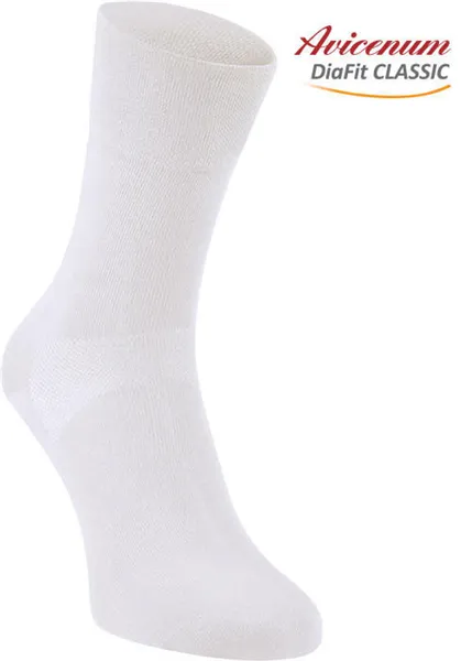 Ponožky bavlněné, 39-42. bílé 0000,  DiaFit CLASSIC