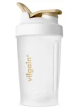 Vilgain Shaker Pro 400ml - s praktickým poutkem, zaobleným dnem a spirálou, bílý