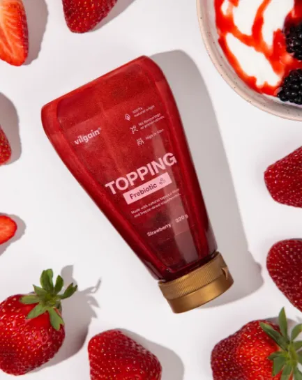Vilgain Prebiotic Topping ⁠–⁠ hustý přírodní topping 320g, jahoda