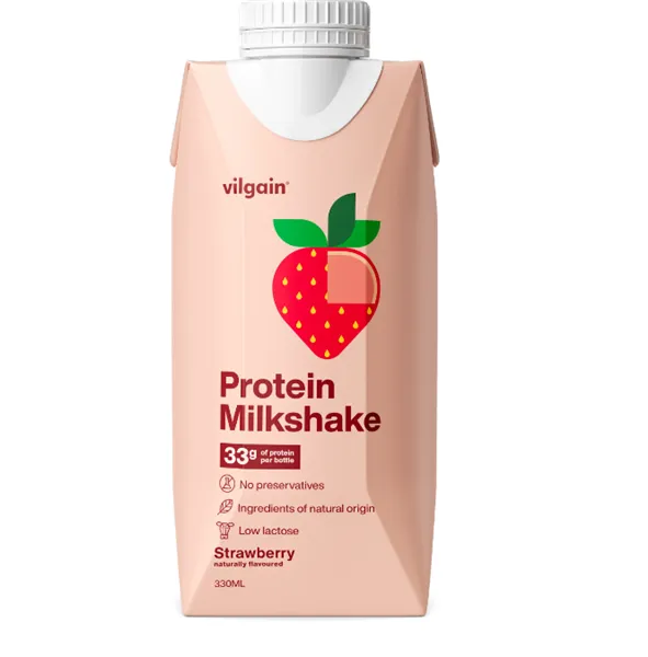 Vilgain Protein Milkshake- mléčný proteinový nápoj jahoda 100ml