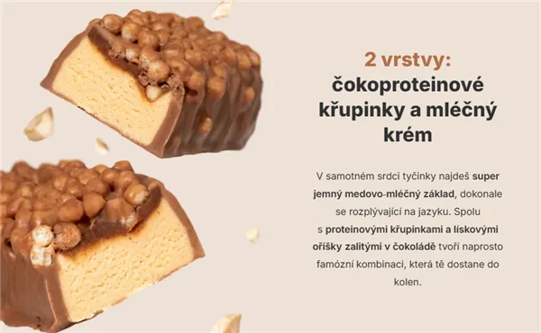 Vilgain Double Trouble Protein Bar Choco bueno s křupinkami 55g