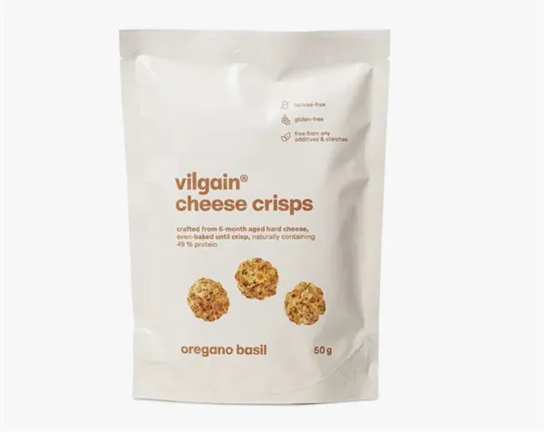 Vilgain Sýrové křupky ⁠–⁠ křupavý snack ze zralého lotyšského sýru 50g