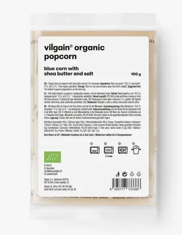 Vilgain Popcorn do mikrovlnky BIO 100g