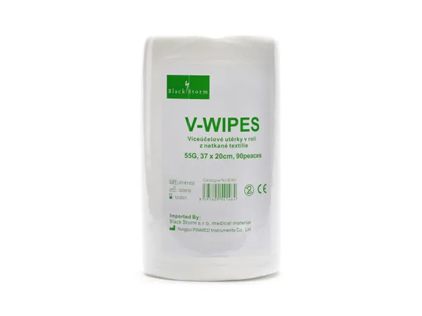 V-Wipes, víceúčelové utěrky v roli z netkané textilie, 55G, 37 x 20 cm