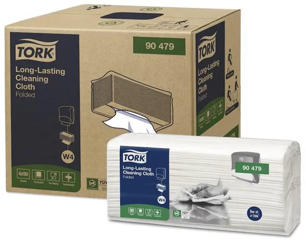 Utěrky čisticí Tork Long-Lasting bílé, jednovrstvé, (90ks/bal)
