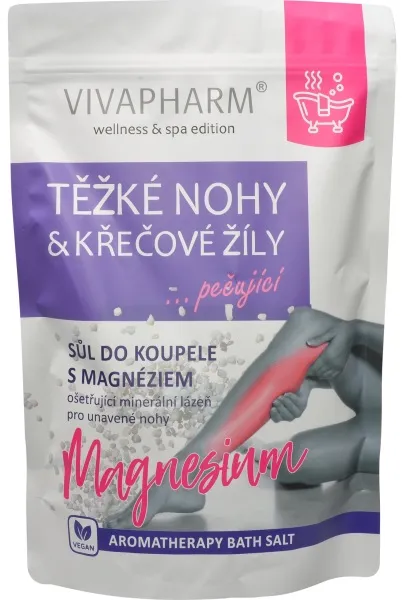 Vivapharm Sůl do koupele Těžké nohy a křečové žíly 1000g - doypack